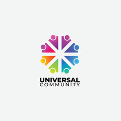 people logo vector gradient color icon