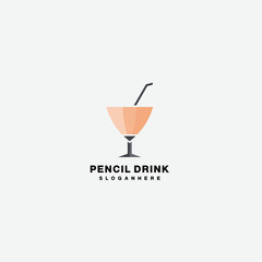 Gradient drink vector logo design illustration