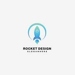 rocket design logo gradient color icon