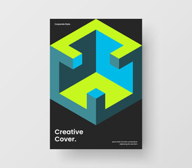Premium company identity A4 vector design concept. Abstract geometric tiles book cover illustration.