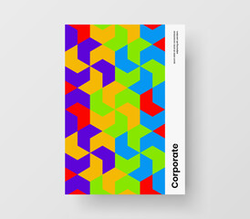 Creative geometric shapes handbill template. Premium corporate cover A4 design vector layout.