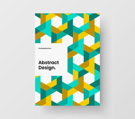 Simple annual report design vector concept. Colorful mosaic pattern presentation illustration.