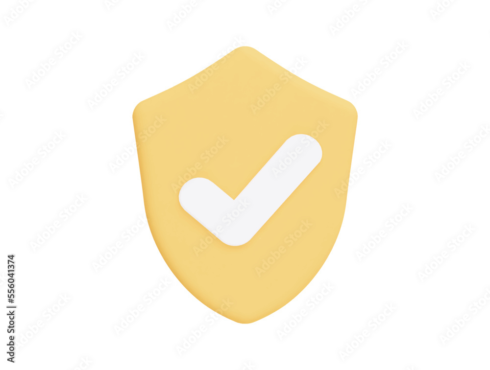 Poster shield security safety and protection with 3d vector icon cartoon minimal style