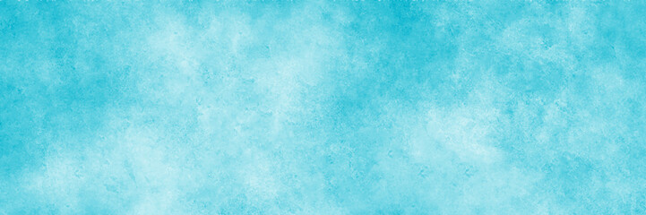 Panorama view texture of blue decorative plaster or concrete. Abstract background for design. Art stylized banner with copy space for text.