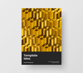 Fresh mosaic tiles company identity concept. Abstract magazine cover A4 vector design template.