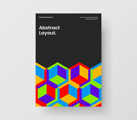 Modern postcard vector design illustration. Unique mosaic pattern catalog cover concept.