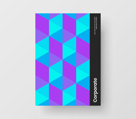 Simple geometric tiles brochure template. Trendy corporate identity vector design concept.