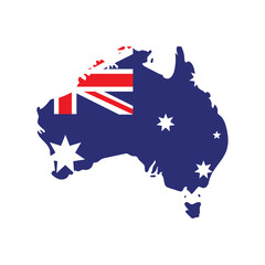 Obraz na płótnie Canvas australian map and flag