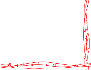 波のようなリズムイメージフレーム　赤線画