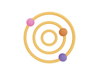 planet with ring around. saturn, jupiter, uranus, neptune with 3d vector icon cartoon minimal style
