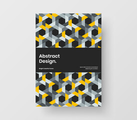 Clean geometric pattern handbill illustration. Colorful postcard A4 design vector template.