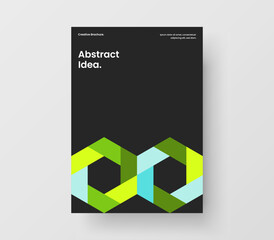 Unique front page design vector template. Premium geometric shapes poster illustration.