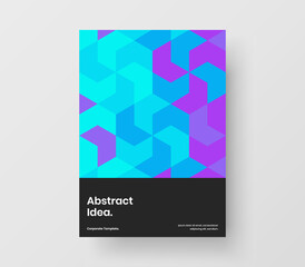 Minimalistic handbill vector design illustration. Premium mosaic shapes banner layout.