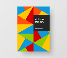 Obraz premium Clean journal cover A4 design vector illustration. Minimalistic mosaic tiles corporate brochure template.