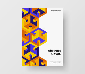 Modern company cover A4 vector design illustration. Unique geometric shapes brochure template.