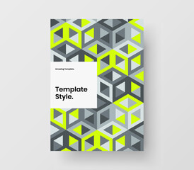 Original magazine cover design vector concept. Trendy mosaic tiles poster template.