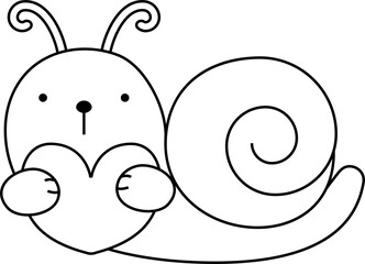 Snail cartoon animal with heart outline
for love valentine day
clipart png illustartion