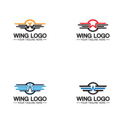 W letter for wings logo design, combination w letter and wings