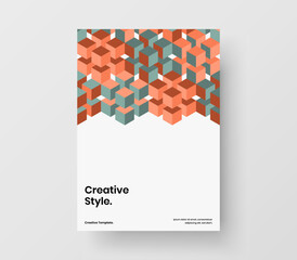 Premium geometric hexagons front page concept. Simple catalog cover vector design illustration.