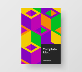 Simple front page design vector concept. Bright geometric tiles corporate identity illustration.