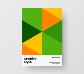 Multicolored placard vector design concept. Vivid geometric pattern pamphlet illustration.