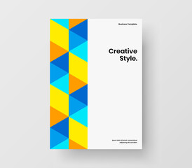Fresh mosaic pattern pamphlet concept. Isolated brochure A4 vector design illustration.