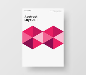 Clean geometric hexagons banner concept. Trendy magazine cover A4 design vector illustration.