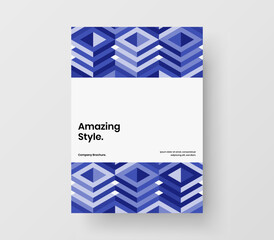 Colorful corporate brochure design vector concept. Fresh geometric pattern journal cover illustration.