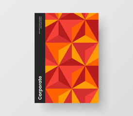 Unique geometric shapes brochure illustration. Modern book cover vector design template.
