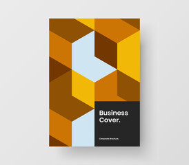 Simple geometric shapes booklet illustration. Colorful company cover A4 vector design layout.