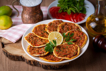 Turkish Food Findik Lahmacun -Mini Pizza