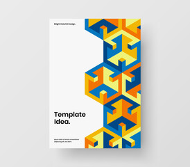 Original geometric tiles postcard illustration. Vivid company identity A4 vector design concept.