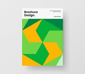 Simple mosaic tiles catalog cover illustration. Trendy pamphlet design vector template.