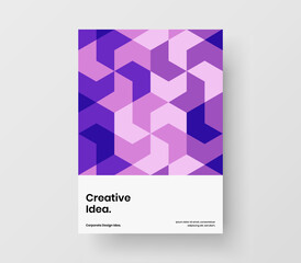 Bright company identity A4 vector design concept. Vivid geometric shapes brochure template.