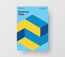 Bright geometric hexagons corporate identity template. Original pamphlet A4 design vector layout.