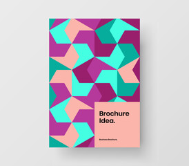 Amazing corporate brochure A4 vector design concept. Isolated mosaic pattern cover illustration.