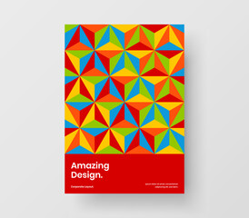 Amazing geometric hexagons leaflet concept. Clean corporate cover A4 vector design template.