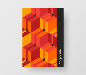 Modern cover design vector template. Simple geometric hexagons corporate identity illustration.