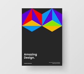 Minimalistic cover A4 design vector template. Unique mosaic shapes brochure illustration.