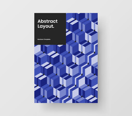 Modern catalog cover A4 design vector concept. Original mosaic tiles brochure template.