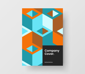 Isolated postcard A4 vector design concept. Minimalistic geometric pattern banner layout.