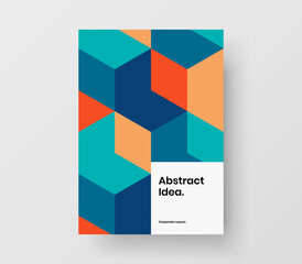 Clean book cover vector design concept. Premium geometric shapes flyer layout.