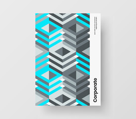 Fresh mosaic tiles corporate brochure template. Isolated magazine cover vector design concept.