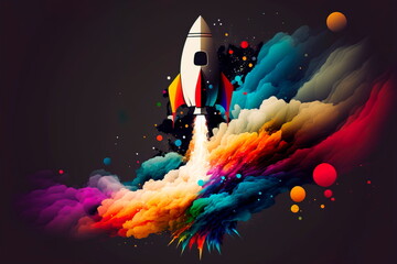 Abstract background with rocket business