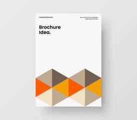 Bright mosaic hexagons corporate identity concept. Premium company cover A4 vector design illustration.