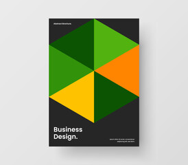 Trendy geometric pattern corporate brochure concept. Minimalistic booklet A4 vector design template.
