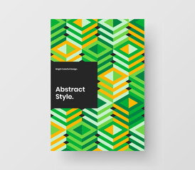 Colorful geometric tiles banner concept. Clean magazine cover design vector illustration.