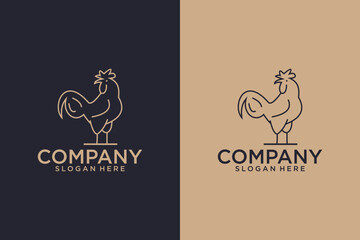 line art logo chicken