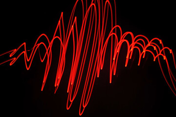 light painting on the dark background