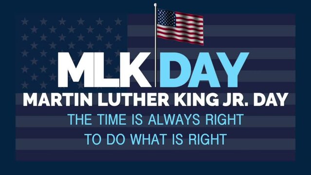 16 january mlk day martin luther king.jr day the time is always right to do what is right animation video background